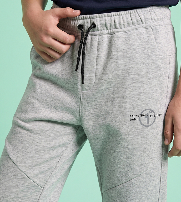 Solid Joggers with Drawstring Waist