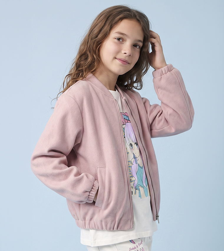 Solid Jacket with Zipper Closure