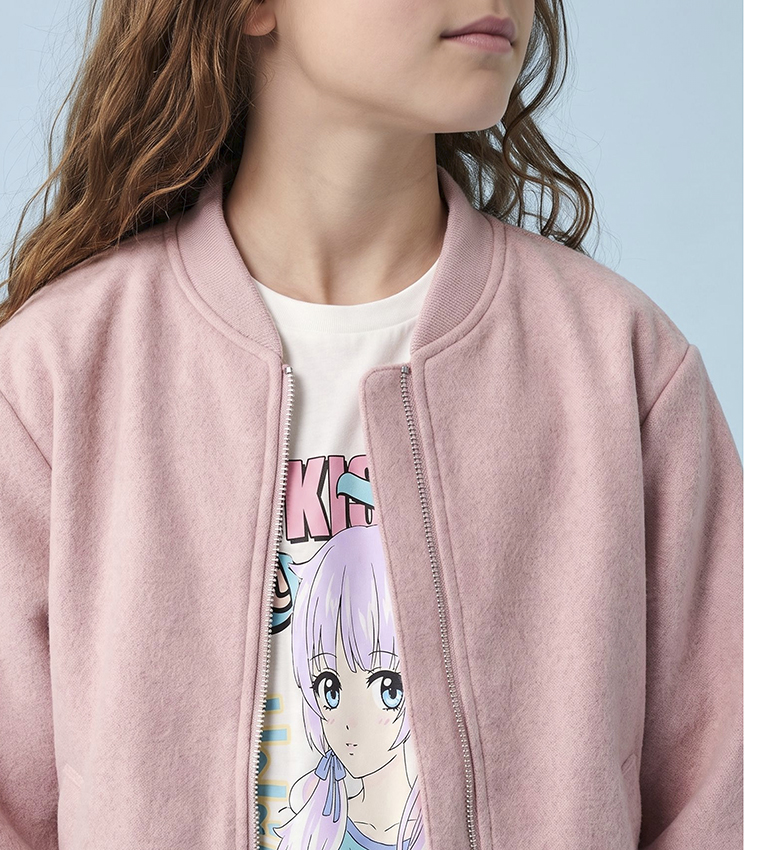 Solid Jacket with Zipper Closure