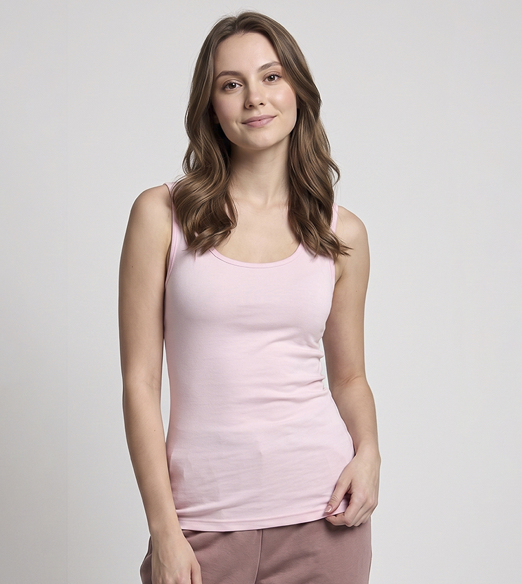 R&B  Sleeveless Tops - Pink Sleeveless Tops