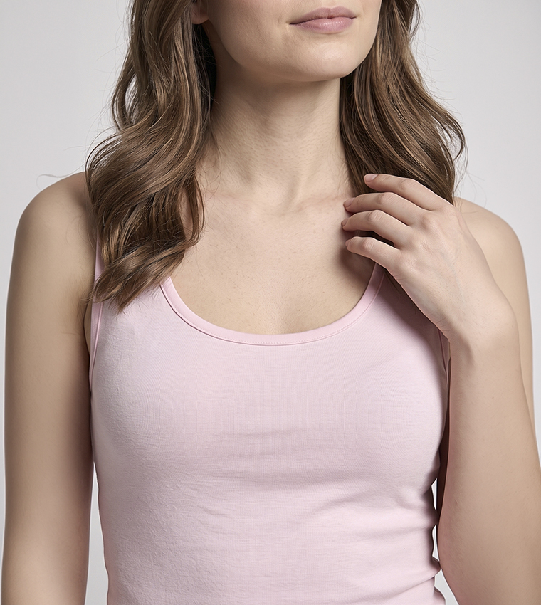 R&B  Sleeveless Tops - Pink Sleeveless Tops