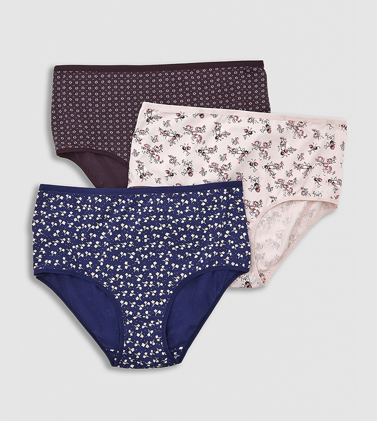 3 Pack Printed Full Briefs