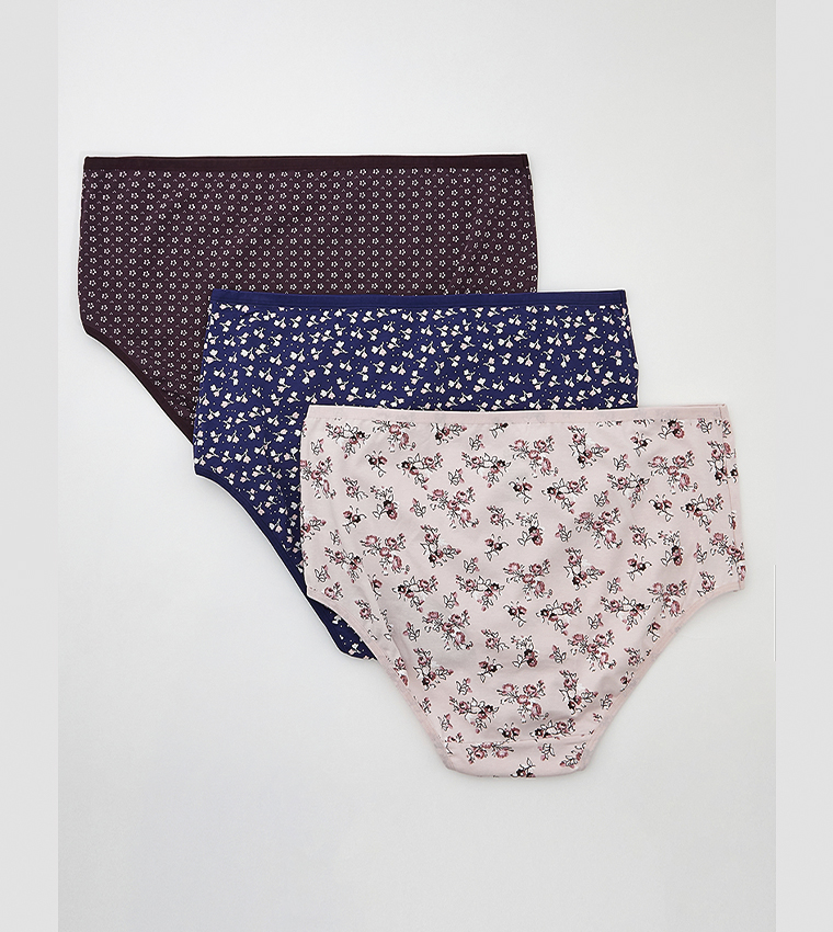 3 Pack Printed Full Briefs