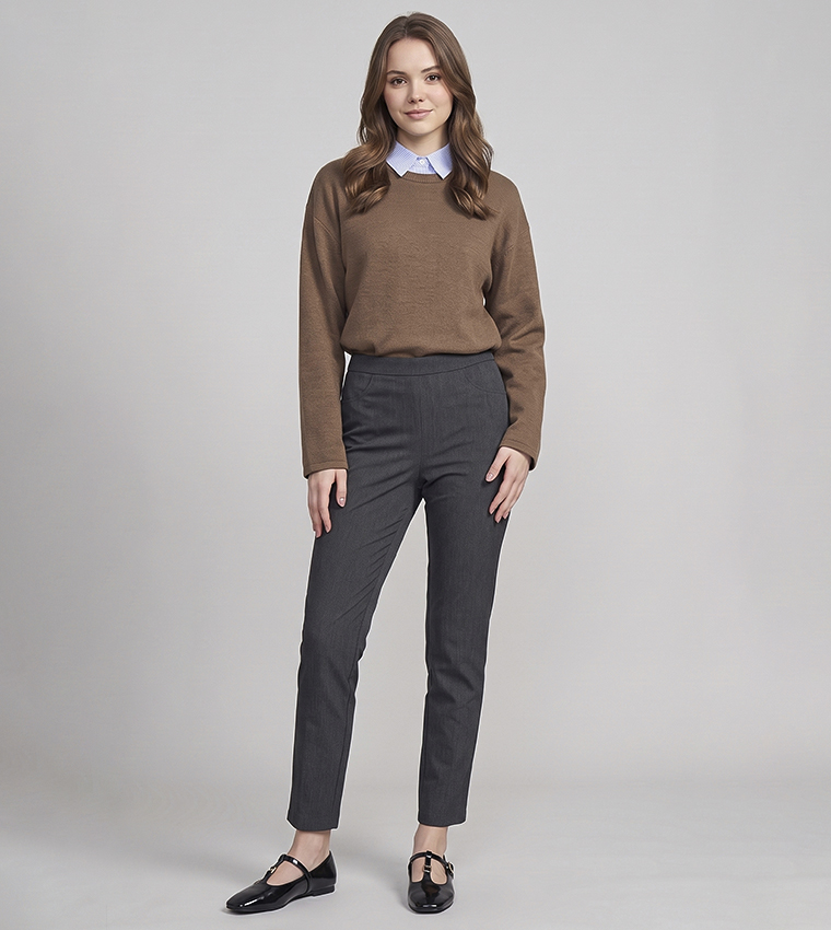 Solid Jeggings with Elastic Waist