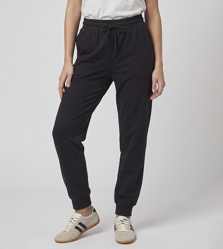 Solid Joggers with Drawstring Waist