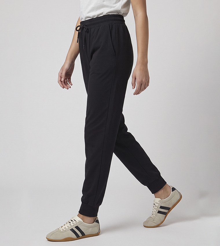 Solid Joggers with Drawstring Waist