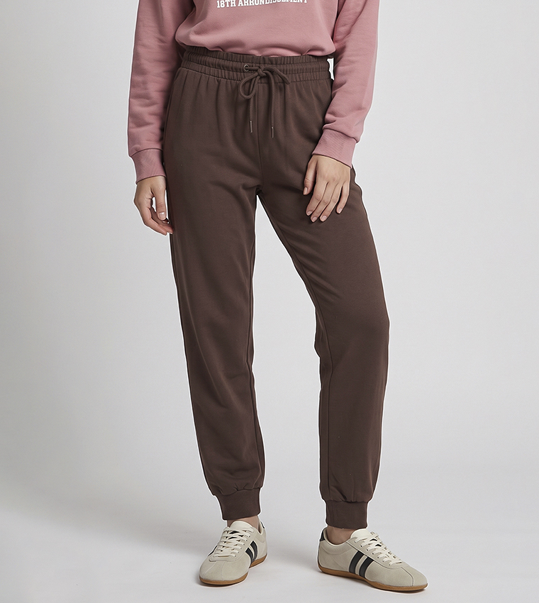 Solid Joggers with Drawstring Waist