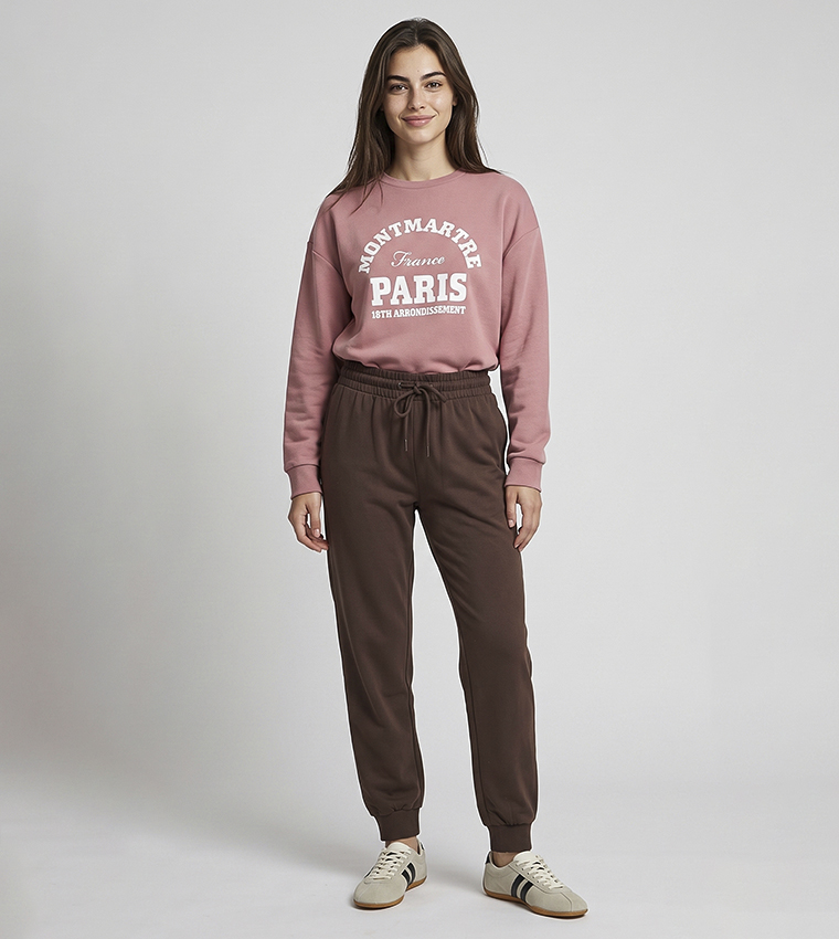 Solid Joggers with Drawstring Waist