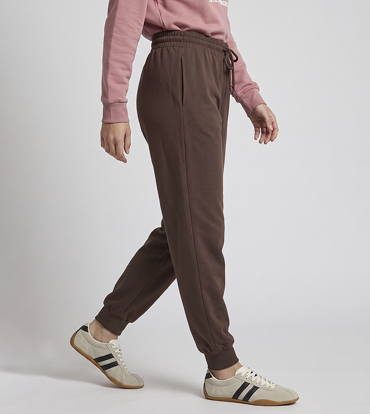 Solid Joggers with Drawstring Waist