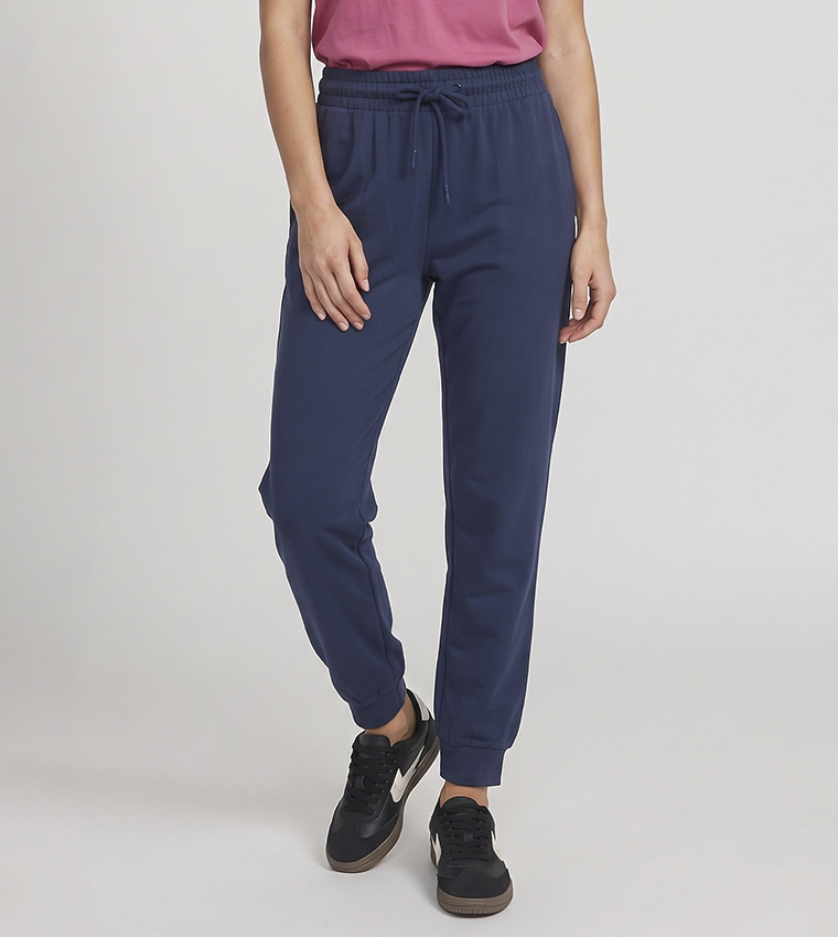 Solid Joggers with Drawstring Waist