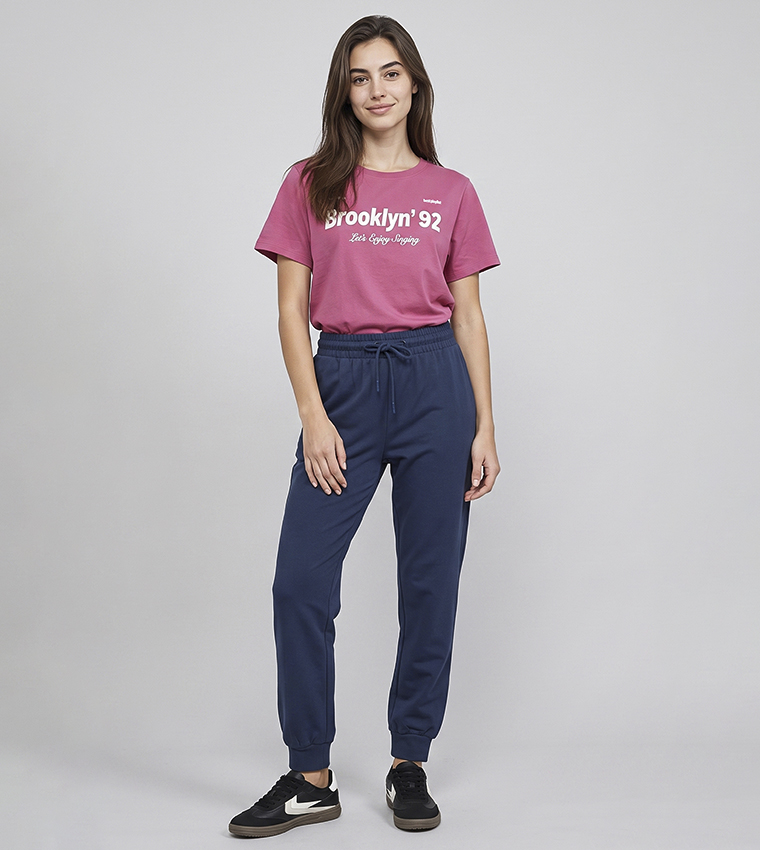 Solid Joggers with Drawstring Waist