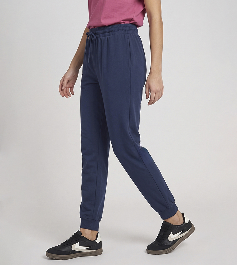 Solid Joggers with Drawstring Waist