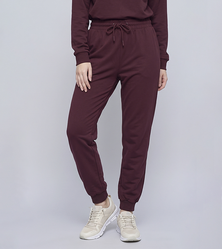 Solid Joggers with Drawstring Waist