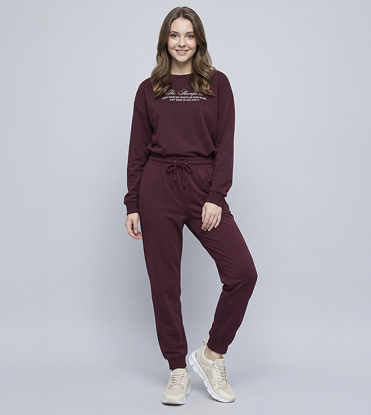 Solid Joggers with Drawstring Waist