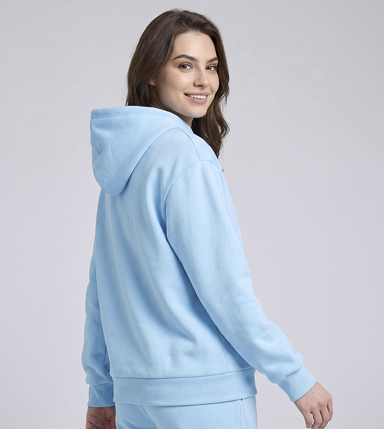 Solid Hoodie with Long Sleeves
