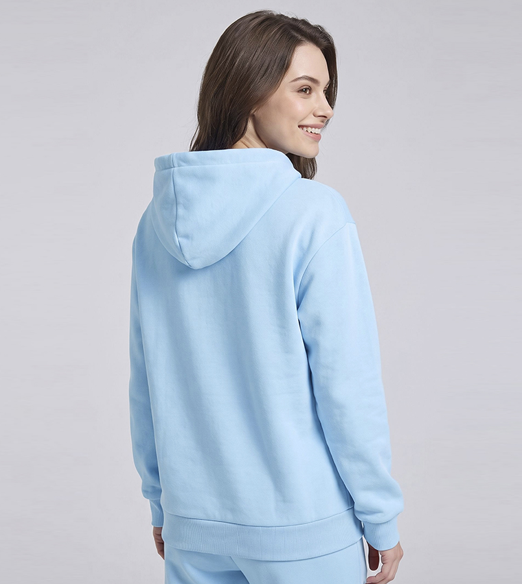 Solid Hoodie with Long Sleeves