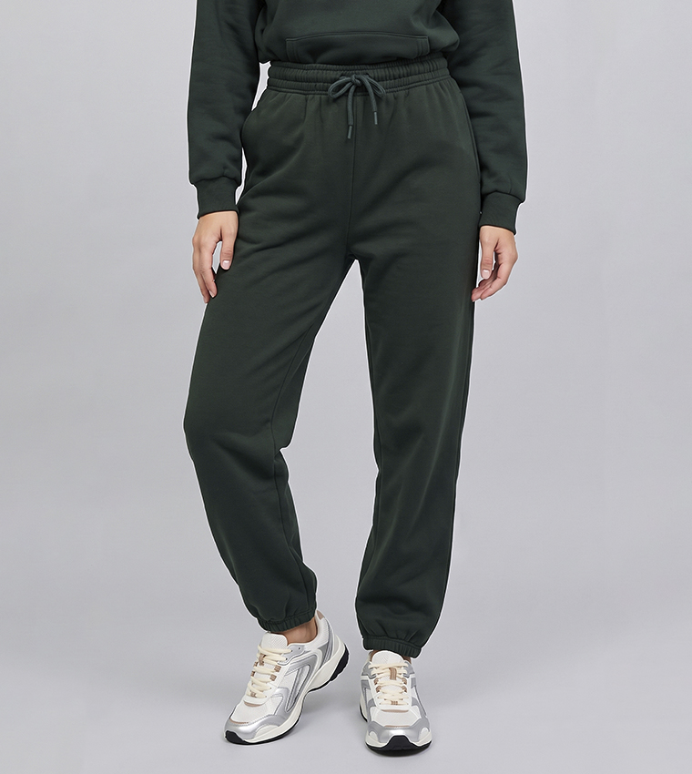 Solid Joggers with Drawstring Waist