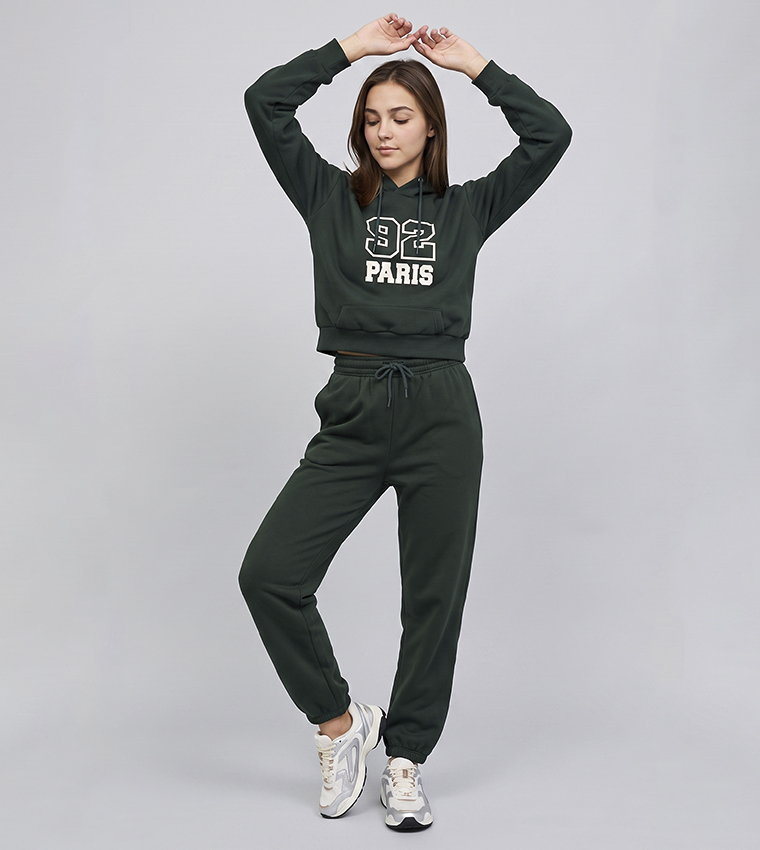 Solid Joggers with Drawstring Waist