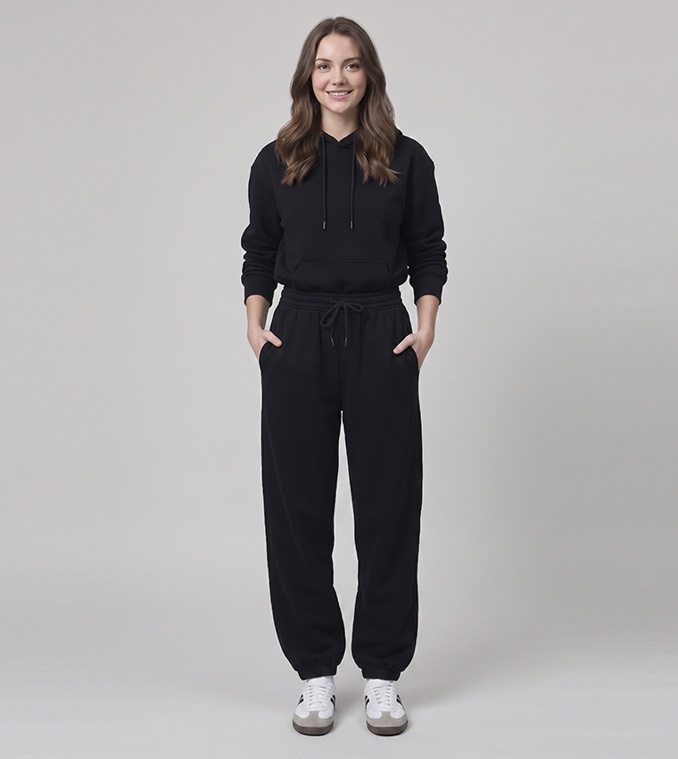 Solid Joggers with Drawstring Waist