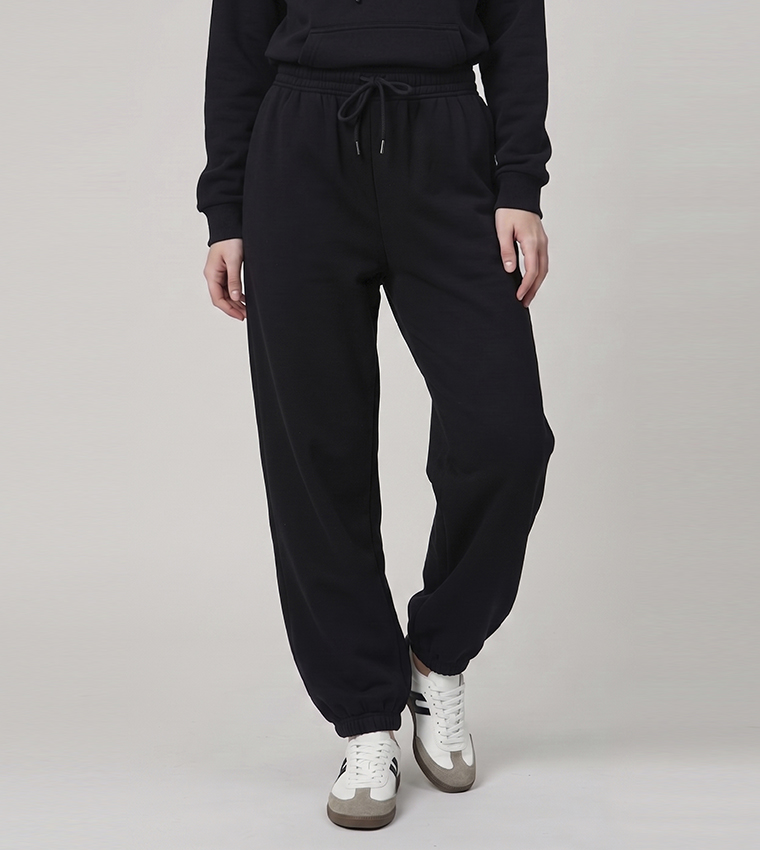 Solid Joggers with Drawstring Waist