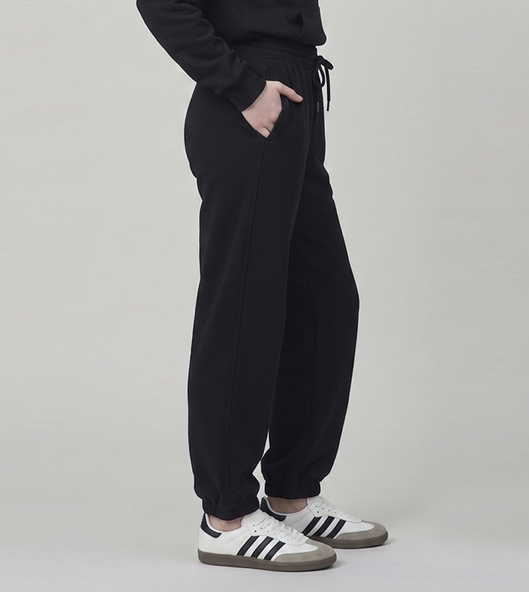 Solid Joggers with Drawstring Waist