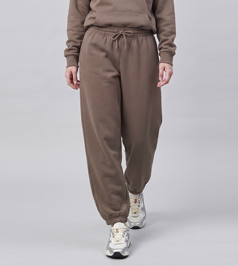 Solid Joggers with Drawstring Waist