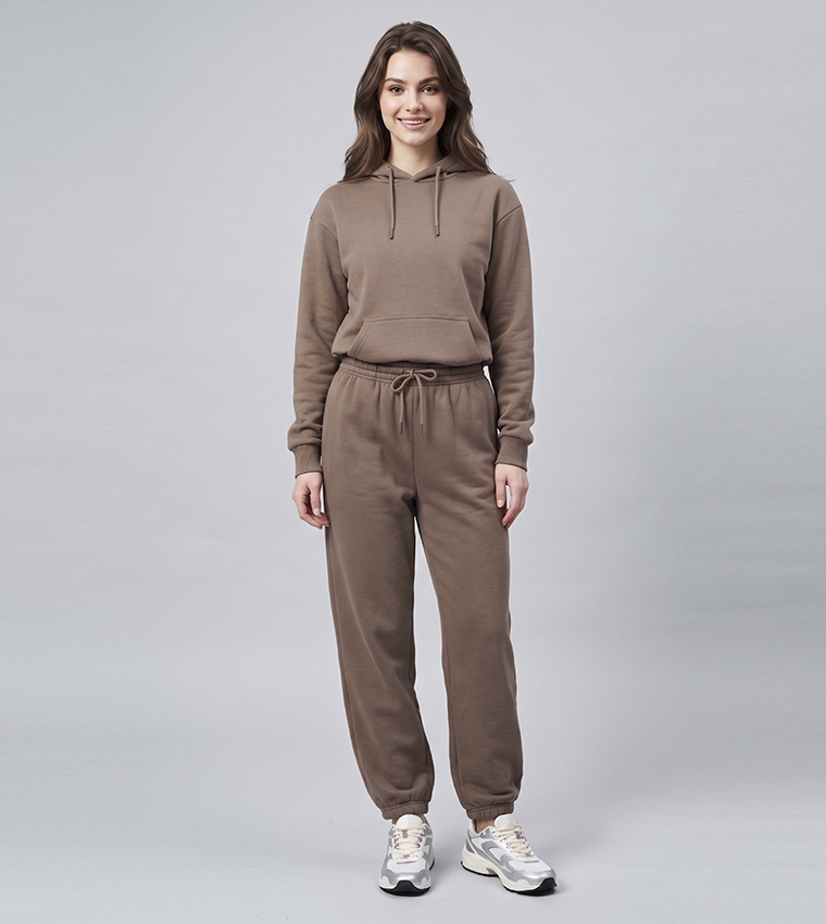 Solid Joggers with Drawstring Waist