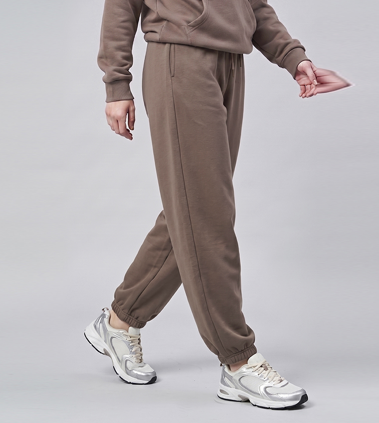 Solid Joggers with Drawstring Waist