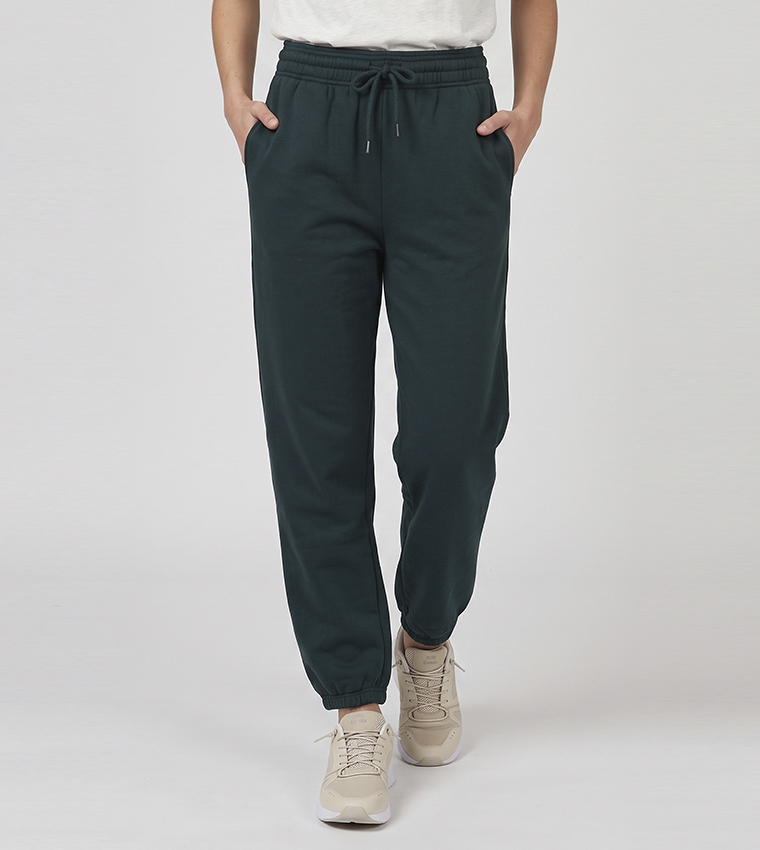 Solid Joggers with Drawstring Waist