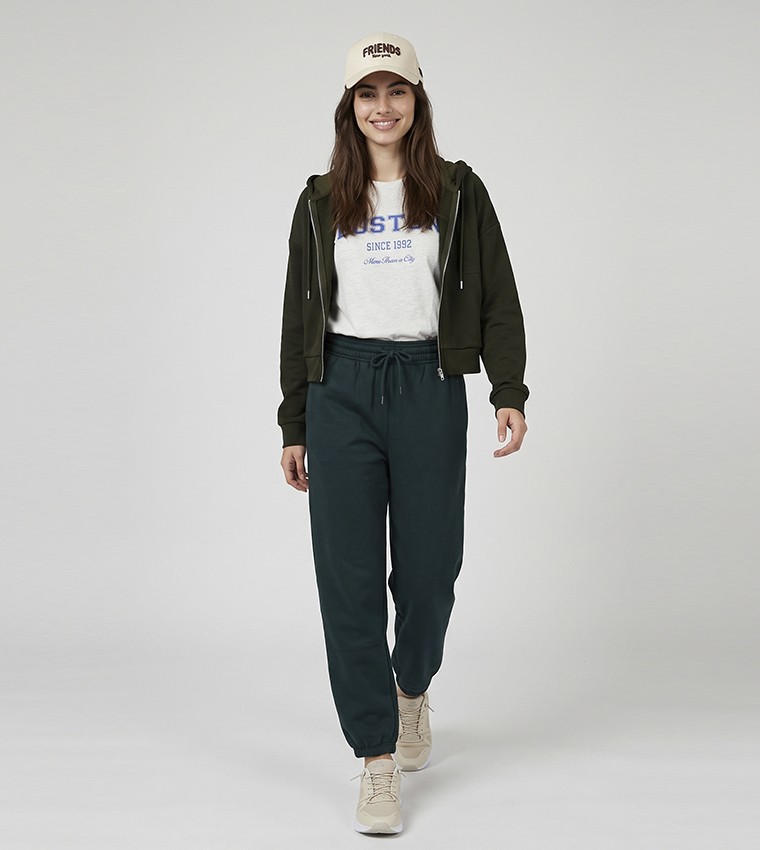 Solid Joggers with Drawstring Waist