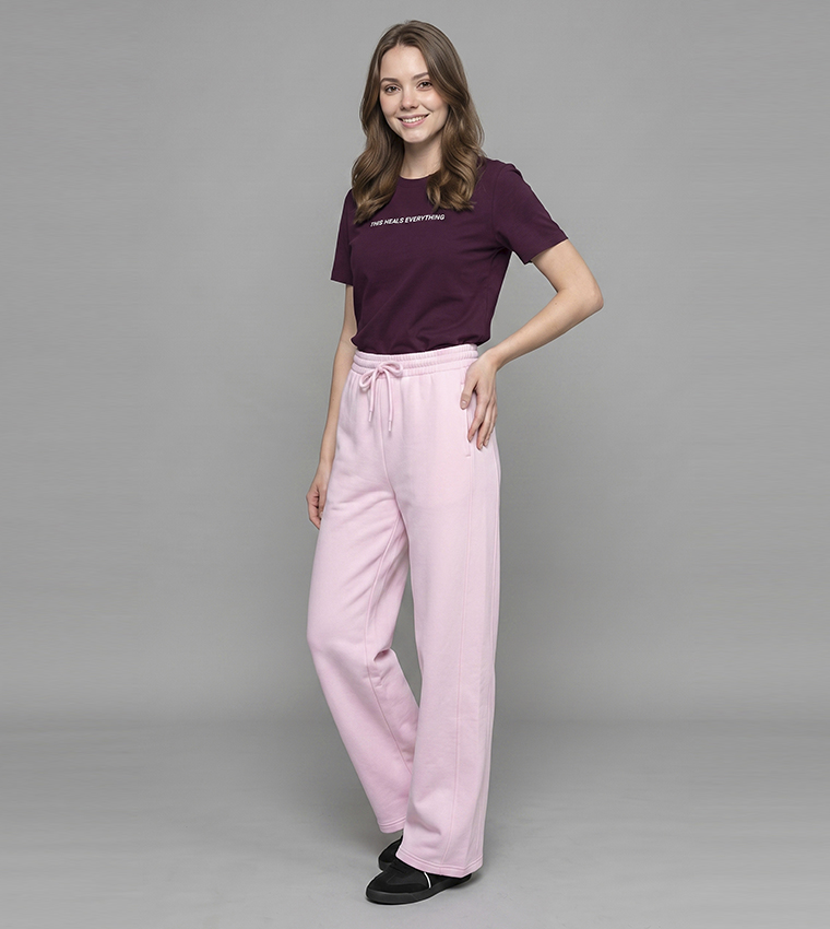 Solid Sweatpants with Drawstring Waist