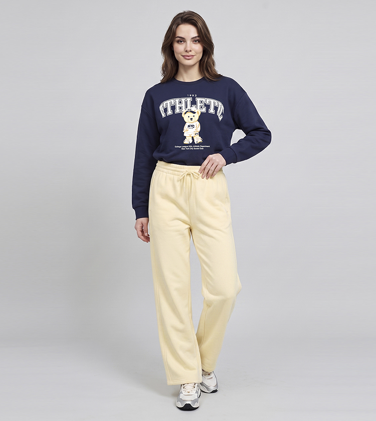 Solid Sweatpants with Drawstring Waist