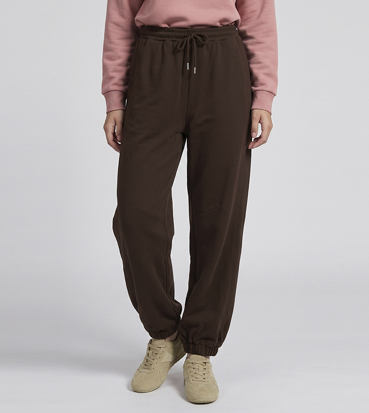 Solid Joggers with Drawstring Waist