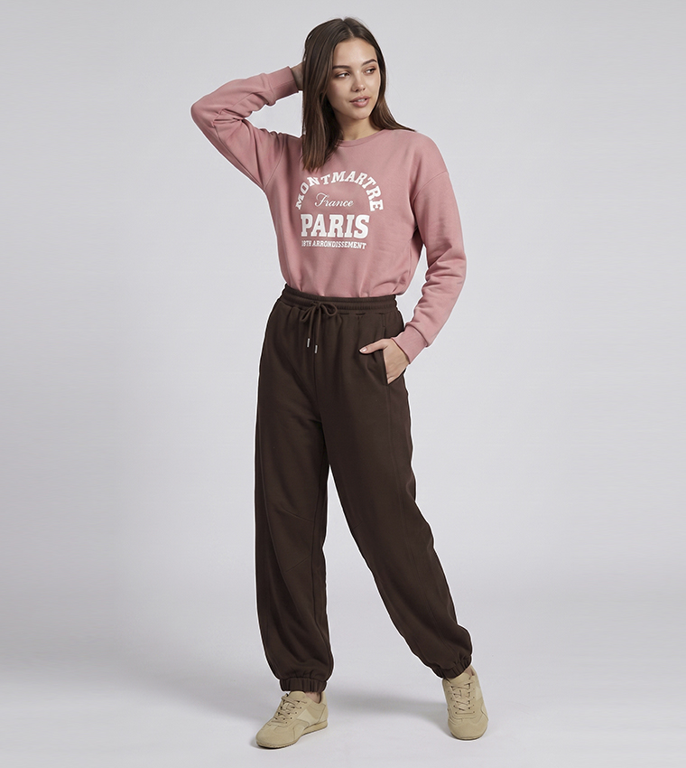 Solid Joggers with Drawstring Waist