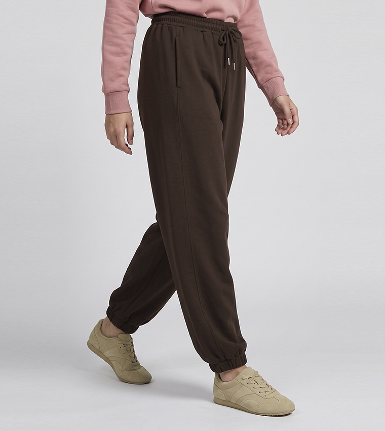 Solid Joggers with Drawstring Waist
