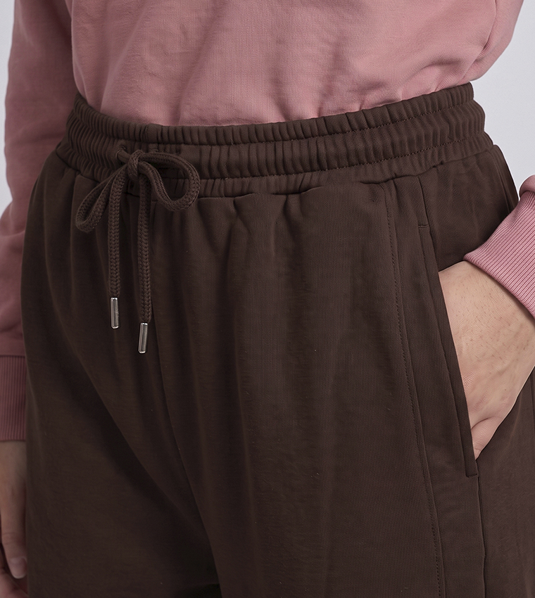 Solid Joggers with Drawstring Waist