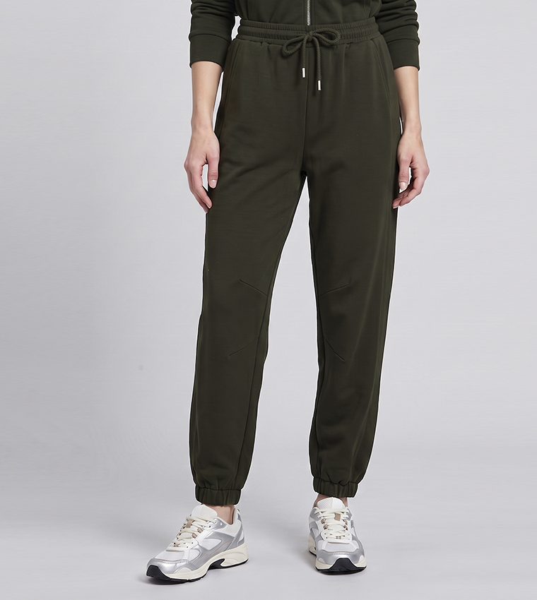 Solid Joggers with Drawstring Waist