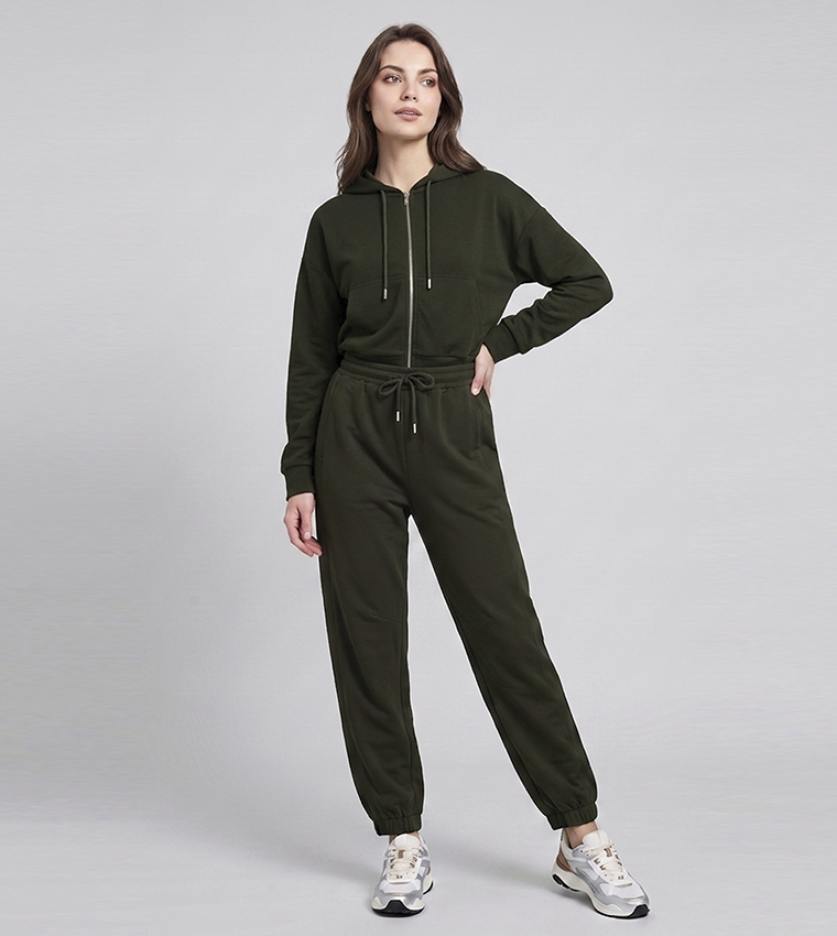 Solid Joggers with Drawstring Waist