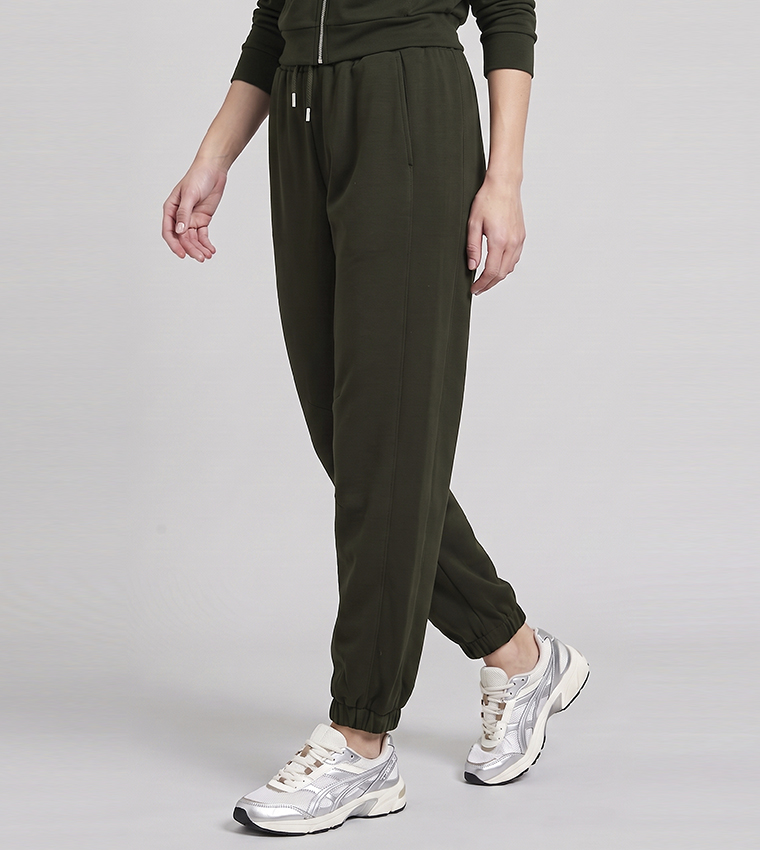Solid Joggers with Drawstring Waist