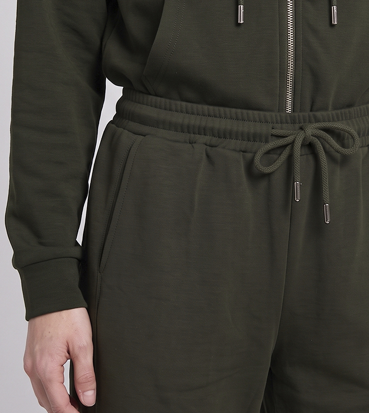 Solid Joggers with Drawstring Waist