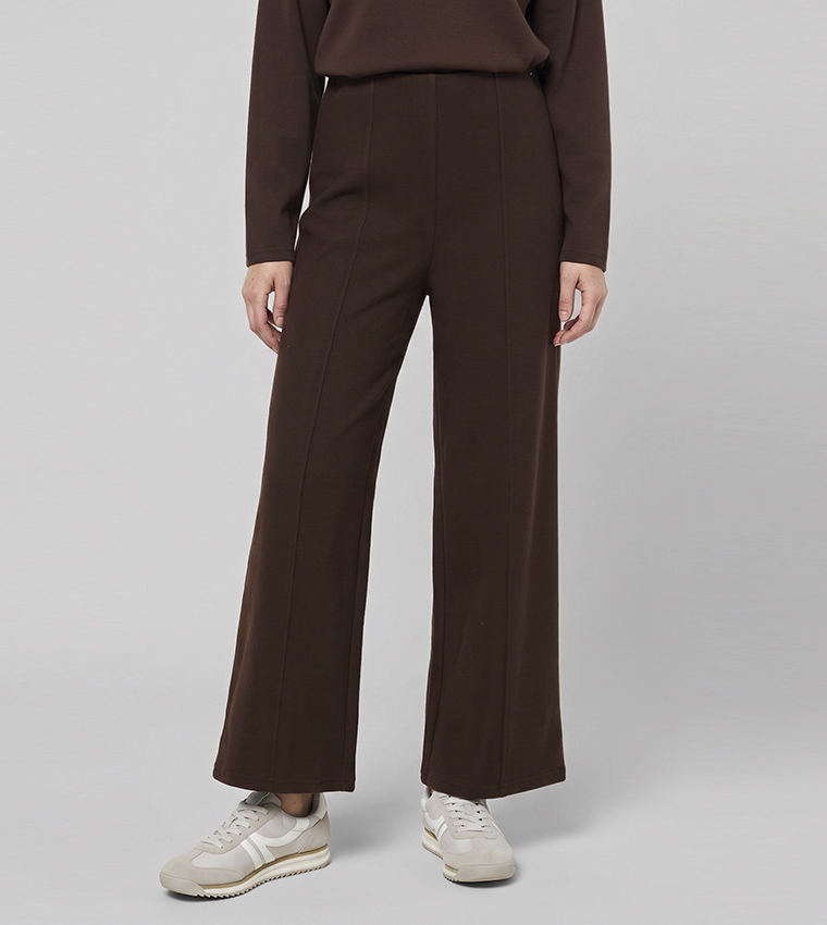 Solid Wide Leg Trousers