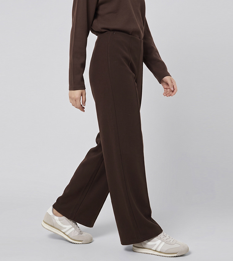 Solid Wide Leg Trousers