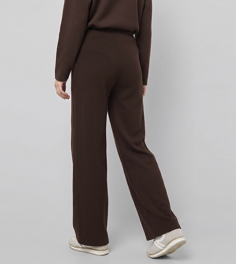Solid Wide Leg Trousers