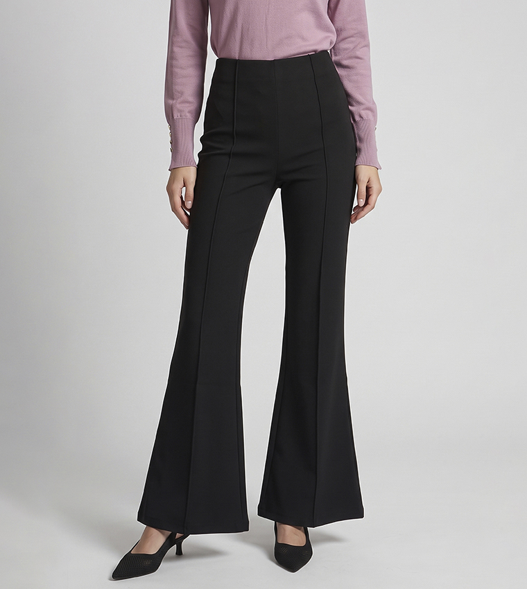 Solid Flared Trousers