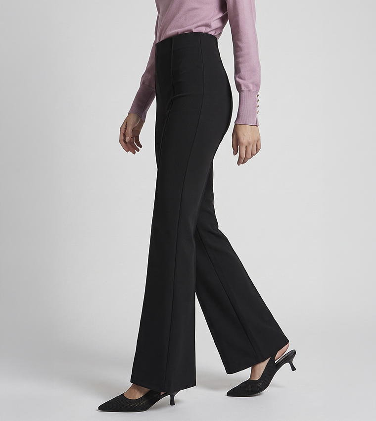 Solid Flared Trousers
