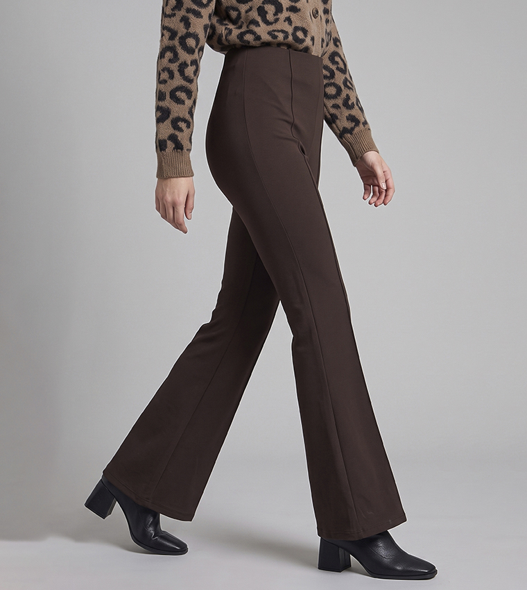 Solid Flared Trousers