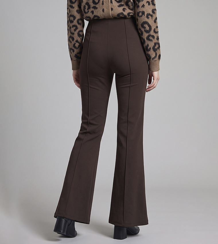 Solid Flared Trousers