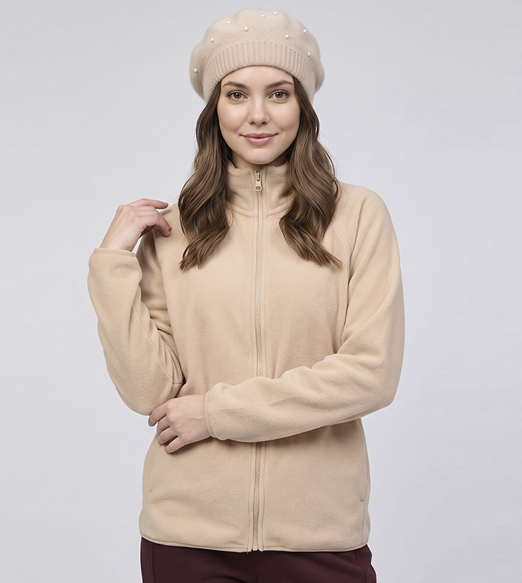 Solid Jacket with Zipper Closure
