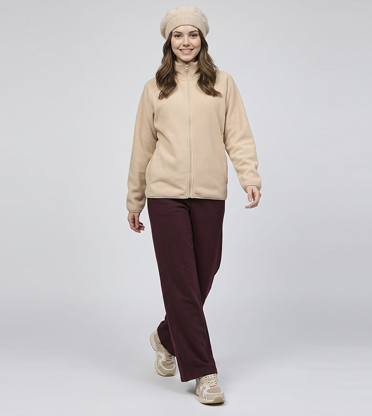 Solid Jacket with Zipper Closure