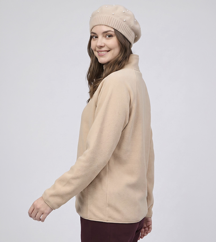 Solid Jacket with Zipper Closure